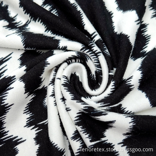 Stretch Rayon Vortex Knit Single Jersey Printed Fabric